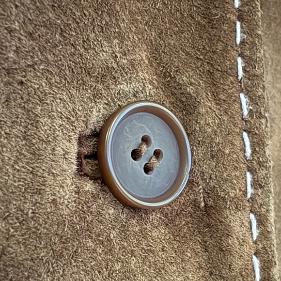 Brandon Thomas Brown Suede Women's Jacket Top Stitched Patch Pockets Size Med - Picture 6 of 16